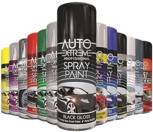 AlezyB - 1 x Auto Extreme Black Gloss Spray Paint 400ml Professional Quality, Perfect Finish Multipurpose Aerosol for Cars, Bikes,Vans, Metal, Wood