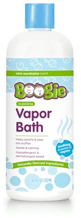 Boogie Bubbling Vapor Bath for Kids - 18 fl oz - Gentle & Calming Bubble Bath for Kids - Made with Natural Essential Oils - Mint Eucalyptus Scent - Baby Bathtime Essentials