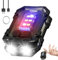 NGOKPYD N10 Mini Linterna EDC Recargable de 900 Lúmenes, Fuente de Luz Multicolor Luces de Alarma, Llavero Pequeño Linterna de Bolsillo con Base Magnética (Negro)