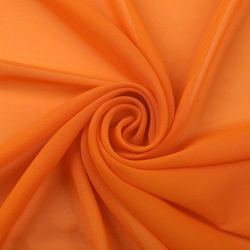 YYCRAFT Chiffonstoff, Meterware, 150 cm breit, 4,5 m, Orange