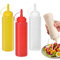 Cozlly Bouteille à Condiments, 3 Pcs Bouteille Sauce avec Capuchon, Squeeze Bottle 250 ML, pour Condiments, Assaisonnements, Ketchup, Moutarde, Mayo, Huile dolive (Rouge + Blanc + Jaun)