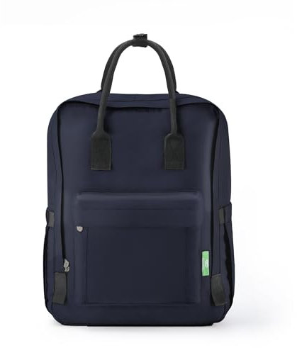 ECO CHIC Waterproof Recycled Canvas Twin Handle Backpack (Navy)