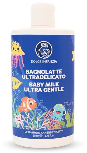 Detergente Intimo Neonato ad Azione Emolliente e Lenitiva.Formula Ultra Delicata per Pelli Sensibili.Indicato per bagnetto e cambio pannolino. 100% Naturale. Dermatologicamente Testato - Made in Italy