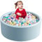 Aunekiv Bällebad für Baby ab 1 Jahr, Rundes Weiches Bällebad ohne Bälle, Schaumstoff Bällebad Kinder, 90x30 cm Bällepool Ballgruben Spielzeug für Kleinkinder, Hellblau