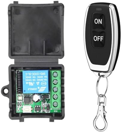 Gebildet 433Mhz Universale Telecomando Wireless Interruttore DC 12V 1CH Modulo Ricevitore Relè Trasmettitore RF Momentaneo Toggle Latch per LED,Pompa,Auto (Trasmettitori 2Pulsanti+1Ricevitore 1CH)