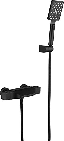 Robinets de baignoire modernes noirs avec mitigeur thermostatique pour contrôle constant de la température à 38°