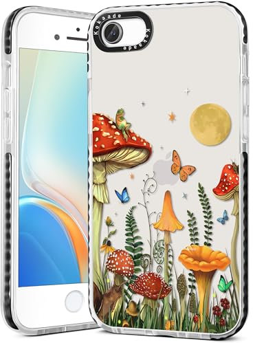 Kokaade for iPhone 7/8/SE Case for Women Girls - Cute Kawaii Mushroom Butterfly Design Fashion Phone Cover Girly TPU Funda for iPhone 7/8/SE