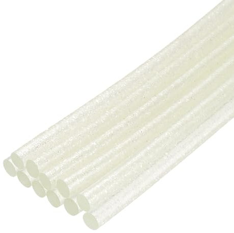 QUARKZMAN 12 Stück Heißklebestifte 7mm x 200mm Heißklebesticks Bunt Heißklebepistole Sticks Heißkleber Klebestifte Klebstoff für DIY Kunsthandwerk Abdichtung Glitzer Transparent Weiß