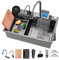 Fregadero Cocina 75x45cm, Fregadero De Acero Inoxidable 1 Seno, Fregadero Cascada Multifuncional, Fregadero Grande Sobre Encimera Con Accesorios Incluidos, Fregadero De Cocina Moderno