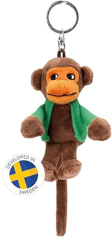Pippi Langstrumpf Schlüsselanhänger – Herr Nilsson Affe (15 cm), süßes Stofftier als Anhänger für Tasche oder Rucksack – Offiziell lizenziert aus Schweden