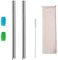 2 Pcs Metal Straws, Bubble Tea Straws, Cocktail Short Straws, Reusable Bubble Tea Straws for Extra Large Milkshake Tapioca Pearls with Silicone Tip Carrying Bag