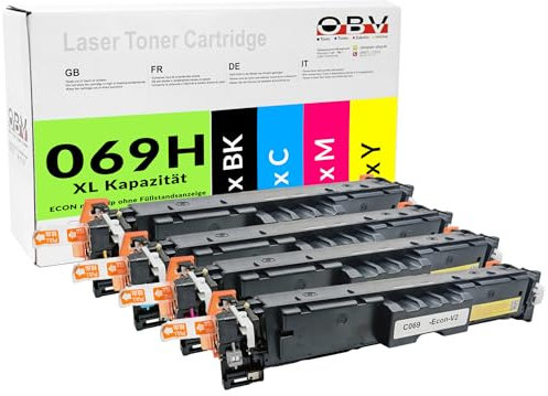 OBV Kompatibel 069H 4X Toner für LBP-673Cdw LBP-674 MF753 MF756 MF751 MF752Cdw MF754Cdw ohne Füllstandsanzeige - schwarz, Cyan, Magenta, gelb