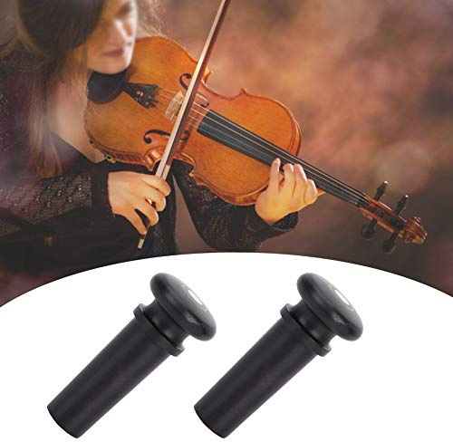 Geigen -Endstifte Set - Jujube Wood Tail Endpin Accessoires für 4/4 Geigen-, Langlebige und Exquisite Handwerkskunst (Schwarzes Haarschwanzauge)