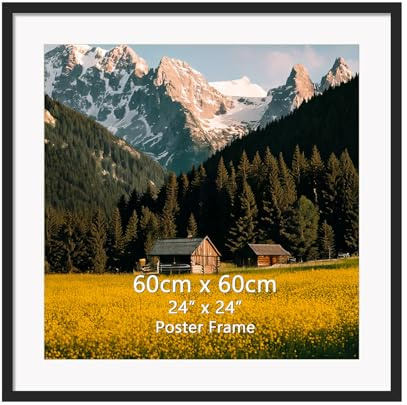 EYMPEU Bilderrahmen 60x60cm, 1 Stück, Posterrahmen für die Wand, geeignet für Büros und Wohnungen, Schwarz