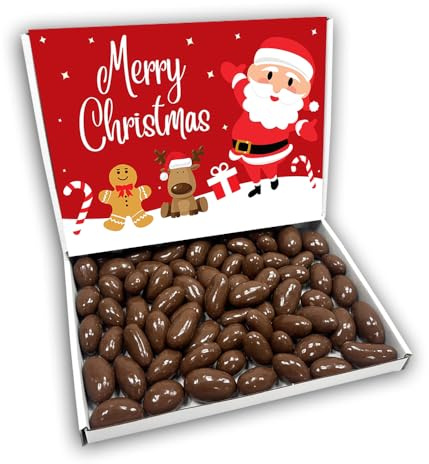 Milk Chocolate Brazils Merry Christmas Chocolate Gift Box Hamper (SANTA RED FRONT)