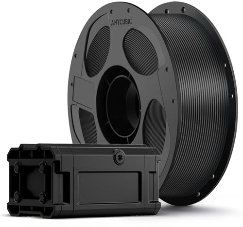 ANYCUBIC Metall PLA Filament, Metallische Textur, 1KG Metall Schwarz | Minimale Schichtlinien, Glatte Modelloberfläche, 3D Drucker Filament 1,75mm
