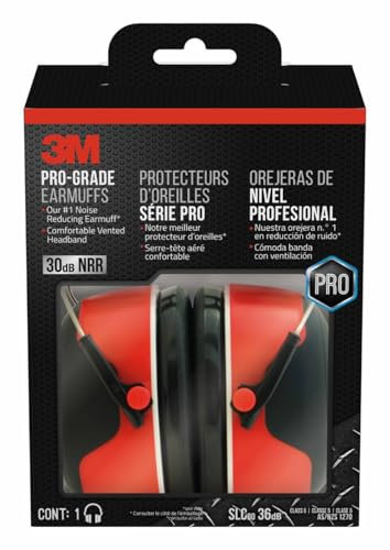 Scotch-Brite Paraorecchie 3M Pro-Grade per ridurre il rumore, NRR 30 dB, leggero e regolabile
