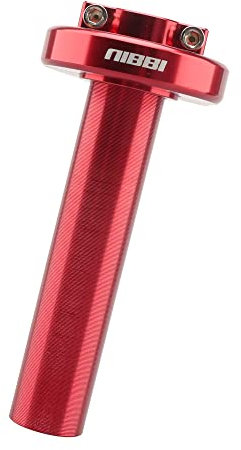 NIBBI Aluminum 7/8 Motorcycle Throttle Handlebar Adjust Accelerator CNC Throttle Cable Holder for YAMAHA TaoTao Kycom Honda GY6 Scooter Moped (Red)