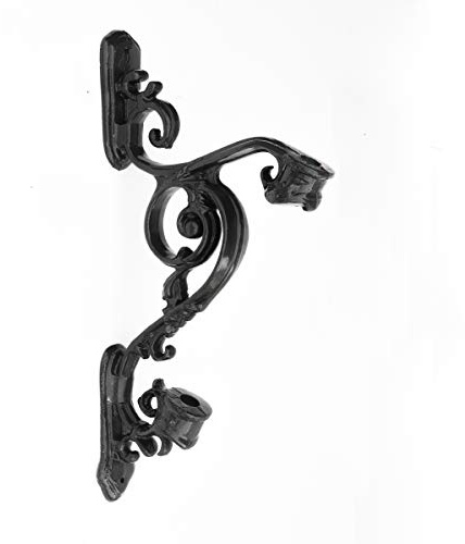 Antikas - Fahnen-Wandhalterung, Flaggenhalter, Fahnenhalter, Standartenhalterung, schwarz