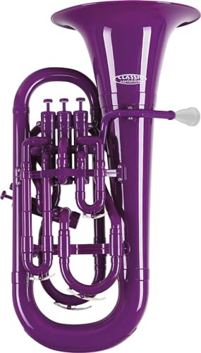 Classic Cantabile MardiBrass Kunststoff Bb-Euphonium - 4 Aluminium-Ventile - nur 2,2 kg leicht - inkl. Mundstück und Gigbag - lila
