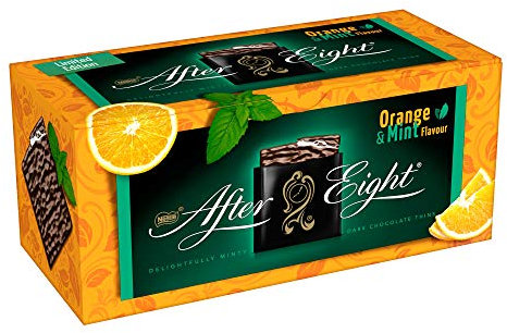 After Eight Láminas de Chocolate Negro con Interior de Menta y Naranja, 200g