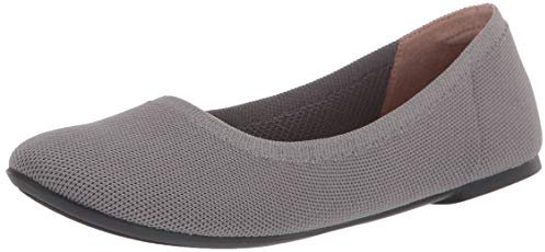 Amazon Essentials Women's Knit Ballet Flat, Light Grey, 8 UK