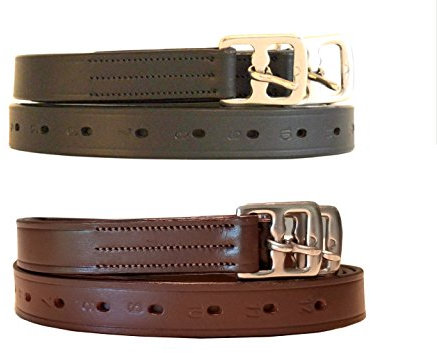 116,8 cm / 121,9 cm Englischer Steigbügel aus Leder für Kinder/Erwachsene (Dunkelbraun, 121,9 cm)