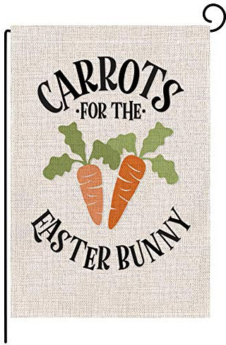 TERGOO Osterflagge, doppelseitig, für Osterdekoration, Garten, Terrasse, Hof, Dekoration, 30,5 x 45,7 cm Karotte