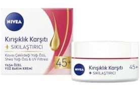 NIVEA Anti-Wrinkle and Firming Day Cream (50ml), Moisturiser for 45+ Skin, With Shea Butter, Apricot Kernel Oil, and SPF for Enhanced Daily Skin Care