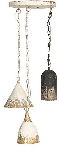 Clayre & Eef Hängelampe Deckenlampe Pendelleuchte Lampe weiß Eisen 5LMP320