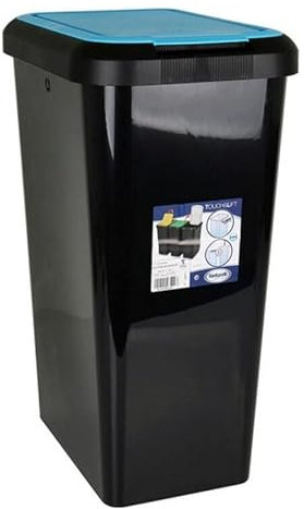 TONTARELLI Cube à bascule rétractable double ouverture 45 l couvercle bleu