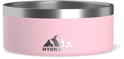 Hydrapeak Gamelle antidérapante en acier inoxydable pour chien - Gamelles d'eau pour chien de grande taille - Gamelle pour chien de petite taille - 950 ml - 1,8 l - Plusieurs tailles - 4 tasses - Rose