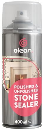 GLEAN Stone Sealer Spray | 400ml | Natural & Manmade Sealer For Marble, Granite, Limestone, Slate, Quartz | Waterproof Patio Sealant | Block Paving Sealant | Easy Stone Spray Paint.