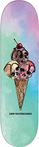 DRIP Skateboards - Waffle Skulls Skateboard Deck (versch. Breiten) + Griptape/Hochwertiger Canadian Maple! 7.75 / 7.875 / 8.00 / 8.125 / 8.25 / 8.375 / 8.50 (7.75)