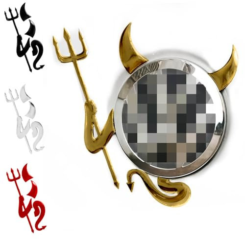 Sosa & Ya 3D Teufel Auto-Aufkleber Embleme Sticker Devil Demon Silber Gold Rot Chrome (Gold)