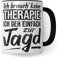 Jagd Geschenk, Kaffeetasse Humor Witz Geschenk für Jägerei, Jäger Jägerin Tasse Geschenkidee, Kaffeebecher für Männer Frauen, Therapie Becher lustig (Weiß & Schwarz)
