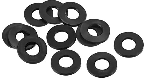 PATIKIL M10 Rondelle Plate Caoutchouc, 12 Paquet 10mm ID 20mm OD Étanchéité Entretoise Joint Anneau pour Robinet Tuyau Eau Tuyau Fixation Boulon,Noir