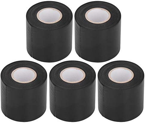 5 Uds Cinta para Envolver Tuberías, 6cm/2,4 Pulgadas de Ancho Cinta para Tuberías de Aire Acondicionado Cintas Protectoras de Tubos Resistentes al Aceite de PVC(Negro)