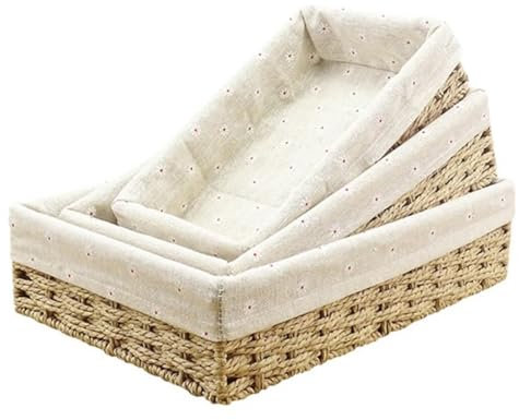 Aufbewahrungskorb, Korb Geflochten aus Papierseil, Körbchen Wickeltisch Organizer, Korb Aufbewahrung für Badezimmer Spielzeug Kinderzimmer Wohnzimmer, Beige