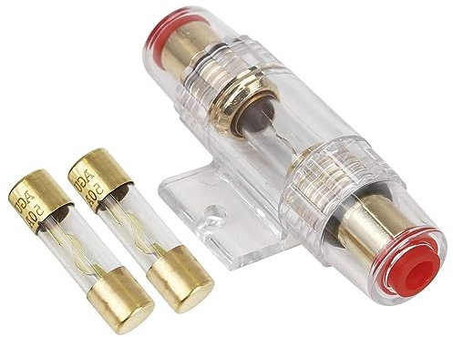 4 6 8 Gauge AWG in-line 50A AGU Fuse Holder with 50 Amp AGU Fuses for Car Audio, Alarm, Amplifier, Compressors, Waterproof Inline Fuse Holders (50A)