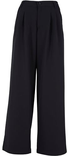 Urban Classics Damen Hose Ladies Ultra Wide Pleat-Front Pants Black 26