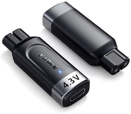 Yinke 4.3V Typ-C Rasierer Ladegerät Adapter Ladekonverter für Philips Norelco Oneblade QP2520 QP2515 QP2620 mit Ladeanzeige, A00390 USB-C Elektrorasierer Ersatzadapter (ohne Kabel)