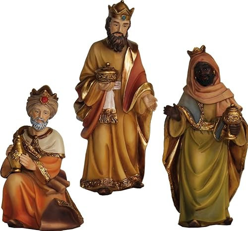 FADEDA 3X Hlg. DREI Könige/Höhe:12 cm/handbemalt/detailgetreue Krippen Figuren - Weihnachten Tisch Dekoration Krippe Zubehör