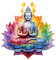 GRAZDesign Wandtattoo Buddha bunt Wandaufkleber Schlafzimmer, Küche & Wohnzimmer - 43x40cm