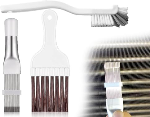 Lhbwhiz Ensemble de 3 Peignes de Nettoyage de condenseur,Lattes de climatisation,Brosse à ailettes en Acier Inoxydable,Outil de réparation de Refroidisseur d'évaporateur à ailettes