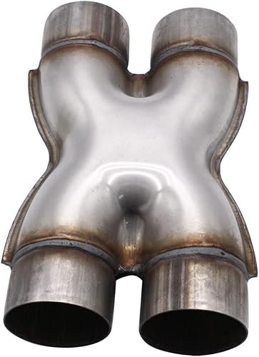 SHLPDFM Universal Auspuffrohr Auspuff X-Pipe 3 Zoll Edelstahl Flexrohr Hosenrohr