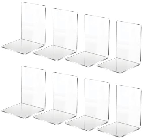 REFORUNG 8 pièces Serre Livre Acrylique Serre-Livres Transparent Cale Livre Presse Livre Para Livre Decoration Etagere Transparente Serre Livres pour Chambre à Coucher, Bureau, bibliothèque, école