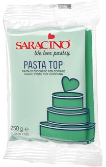 SARACINO We love pastry Pasta di Zucchero Top Verde per Copertura da 250 g Made in Italy
