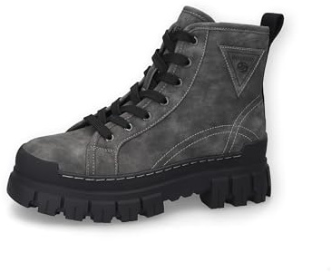 Dockers by Gerli Damen Combat Boots, Frauen Stiefeletten,Booties,halbstiefel,Kurzstiefel,uebergangsschuhe,dunkelgrau/schwarz,40 EU