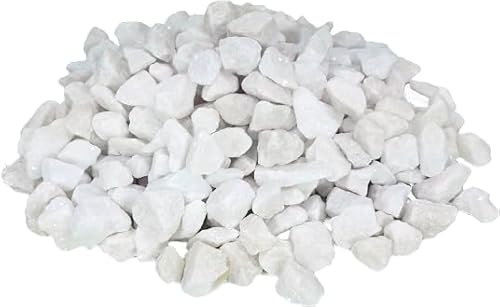TODOSTONES Pierre blanche type gravier pour décoration de jardin, pots, vases ou plantes (Blanc 8-12 mm, 10 kg)
